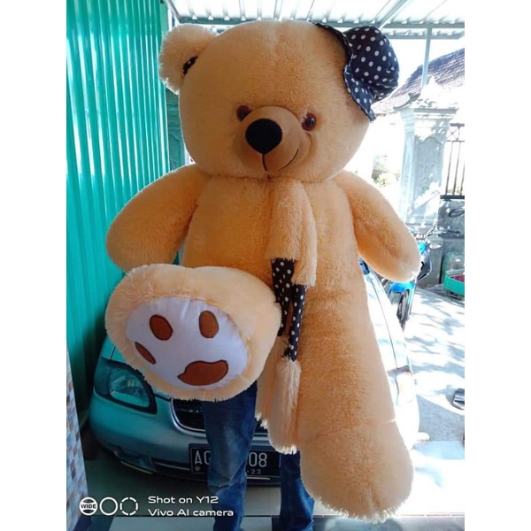 Boneka jumbo tedy bear jojon murah lucu / Boneka Teddy Bear Syall Telapak Uk 1 M Besar Bisa COD