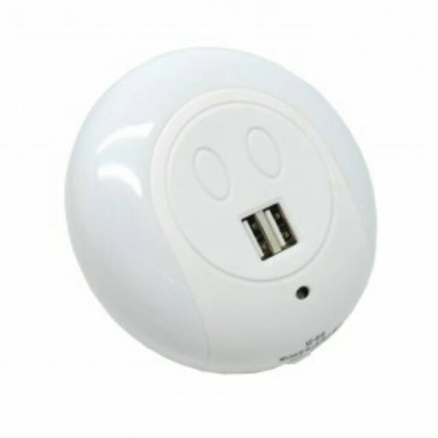 Lampu Tidur LED Sensor Cahaya dengan 2 Port USB