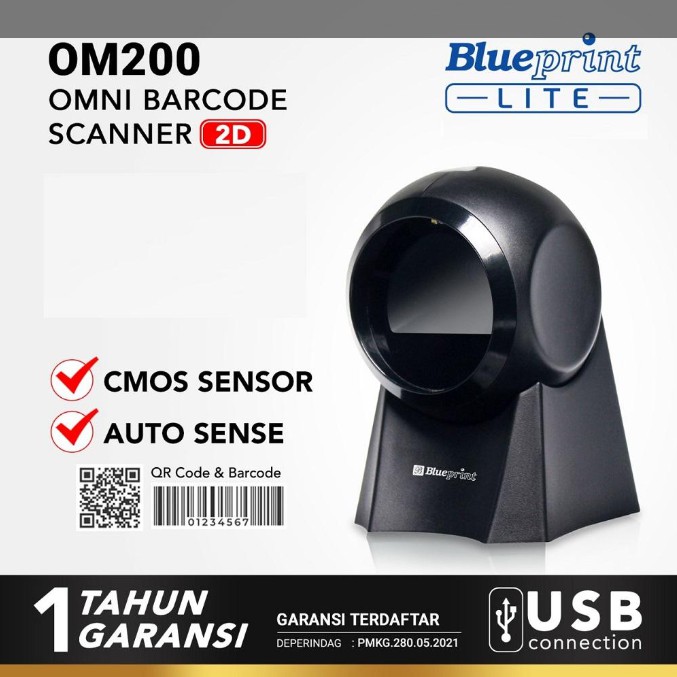 Barcode scanner omni blueprint 2d laser barcode QR wired usb auto scan bp-om200 om-200