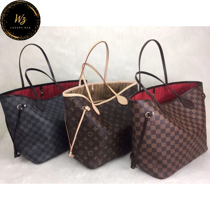 HIGH QUALITY LV TOTE BATAM | TAS IMPORT BATAM LV NEVERFULL JUMBO SET POUCH  SIZE XXL KWALITAS SUPER