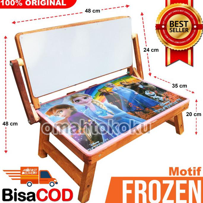 

Lengkap Meja Belajar Anak Lipat Karakter Whiteboard + Spidol Hapusan - Frozen