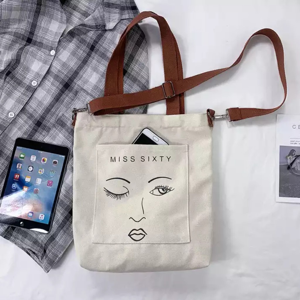 Should Bag - Tas Tote Bag Wanita Terbaru 2021 Kekinian Motif Carakter Fashion Lucu Tas Selempang Wanita Multifungsi Korean Style Murah