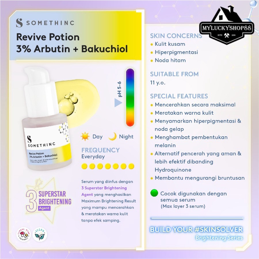 Somethinc Revive Potion 3% Arbutin + Bakuchiol Face Serum Wajah 20 ml