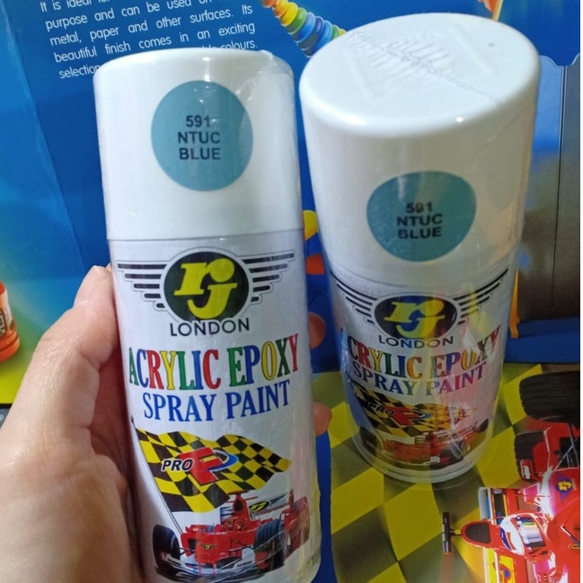 RJ London Pilok Pilox Cat Semprot - NTUC Blue / Biru Muda / Biru Keabu2an (591) 150cc/Kecil