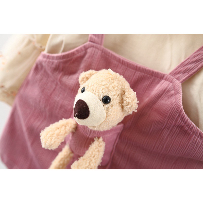 LittleAaron DRESS BONEKA BEAR 4004 EBV Baju Dress Anak Perempuan Import