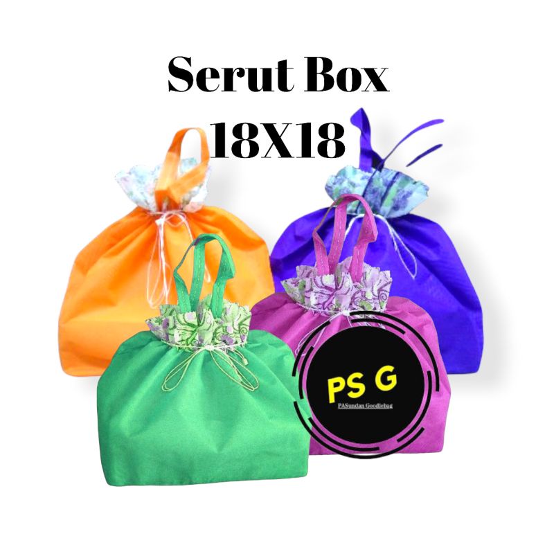 

Tas box nasi hajatan/spunbond /serut 18x18 1 lusin (isi 12pcs)