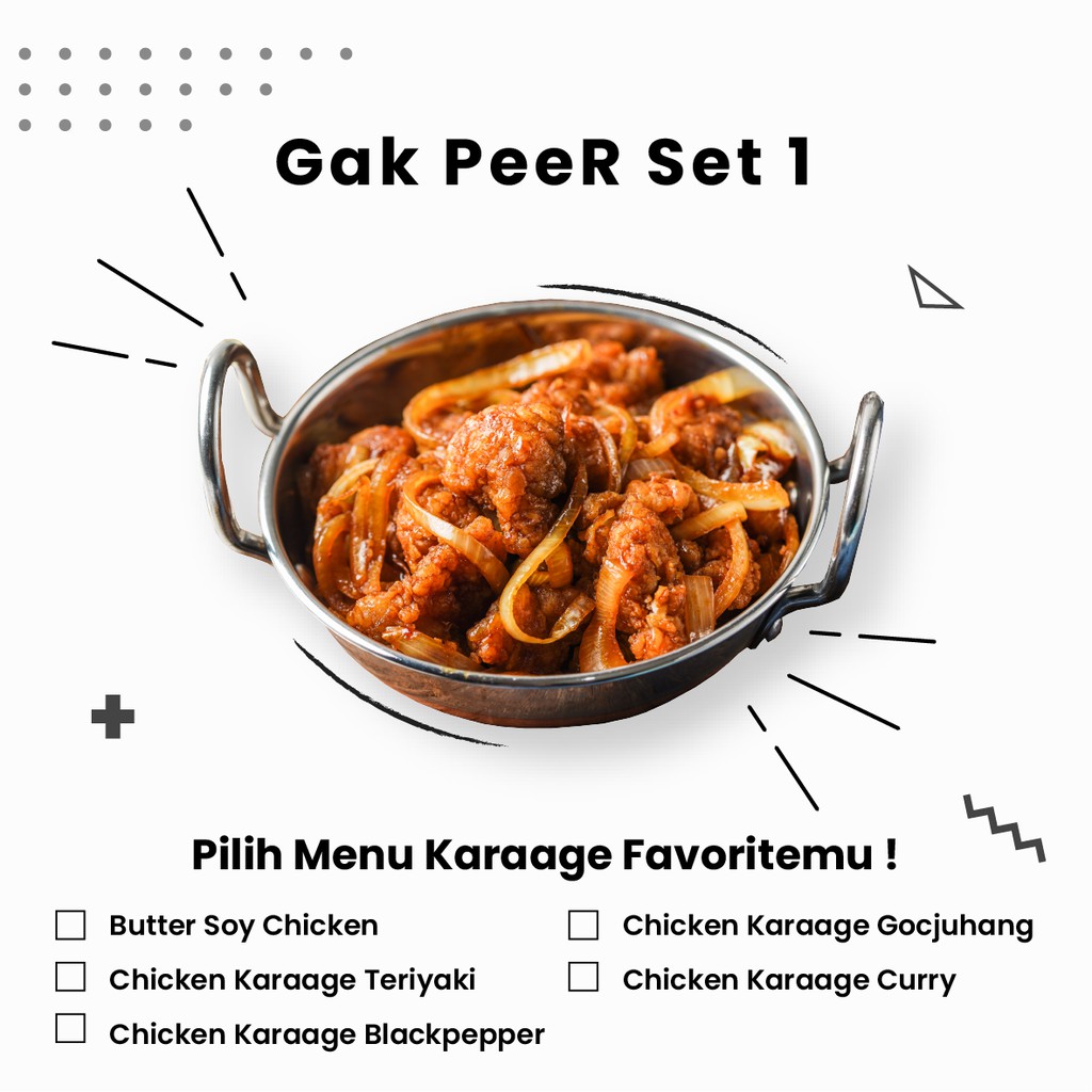 

Dailymeals - Gak PeeR Set 1 - Pilih Menu Karaage favourite mu!