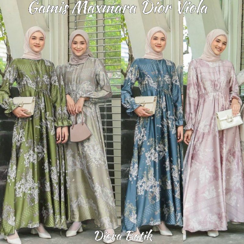 Gamis Maxmara Viola Mewah M/L/XL/XXL Karet Depan High Quality