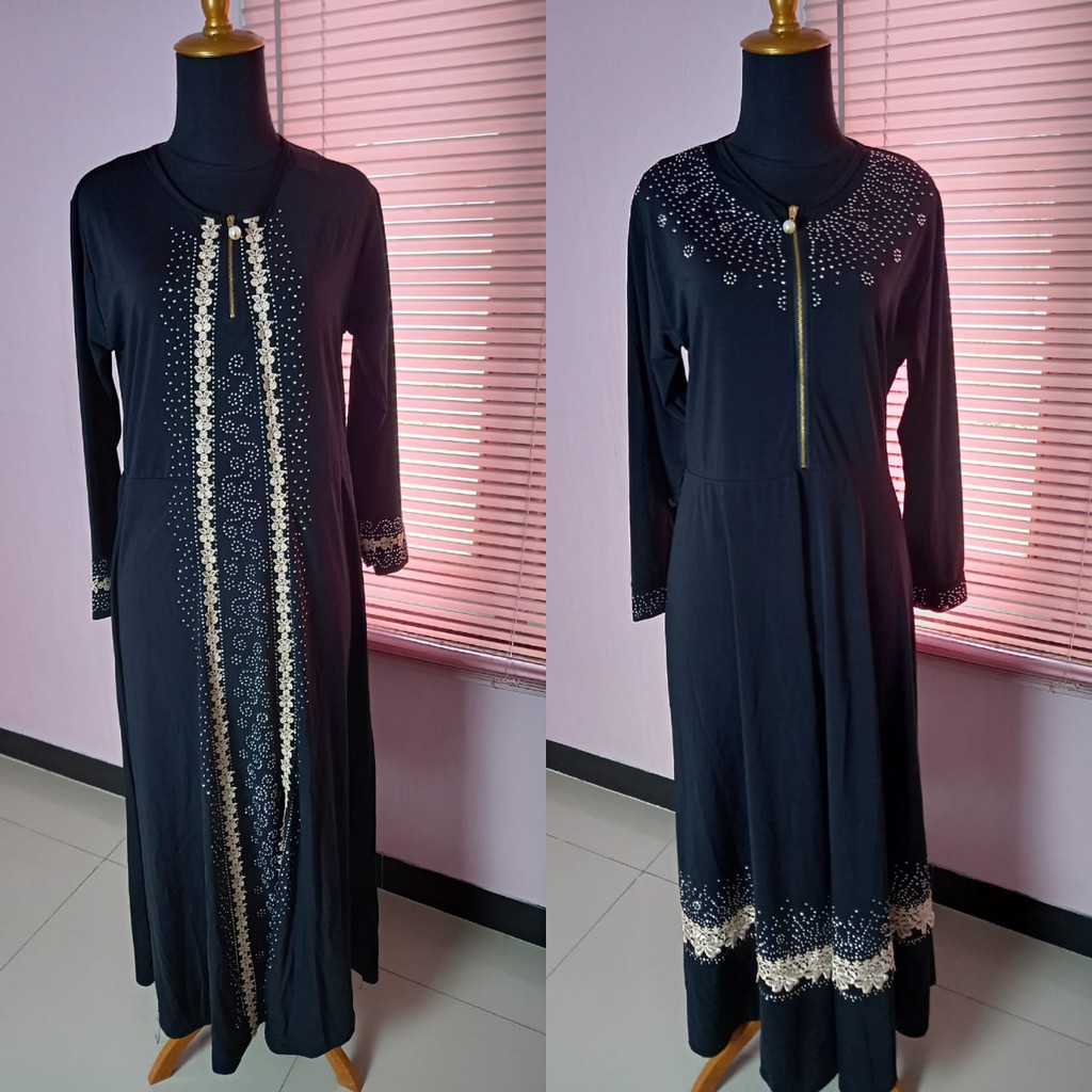 Abaya Jersey | Abaya Hitam | Gamis Jersey