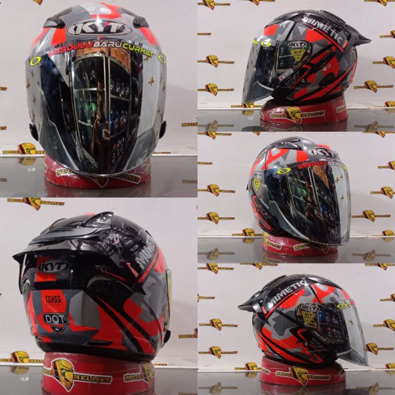HELM KYT GALAXY FLAT R MOTIF#5 AQUA BLUE/PAKET GANTENG 100%ORIGINAL SNI-DOT-MIMETI RED/VENOM/SVR