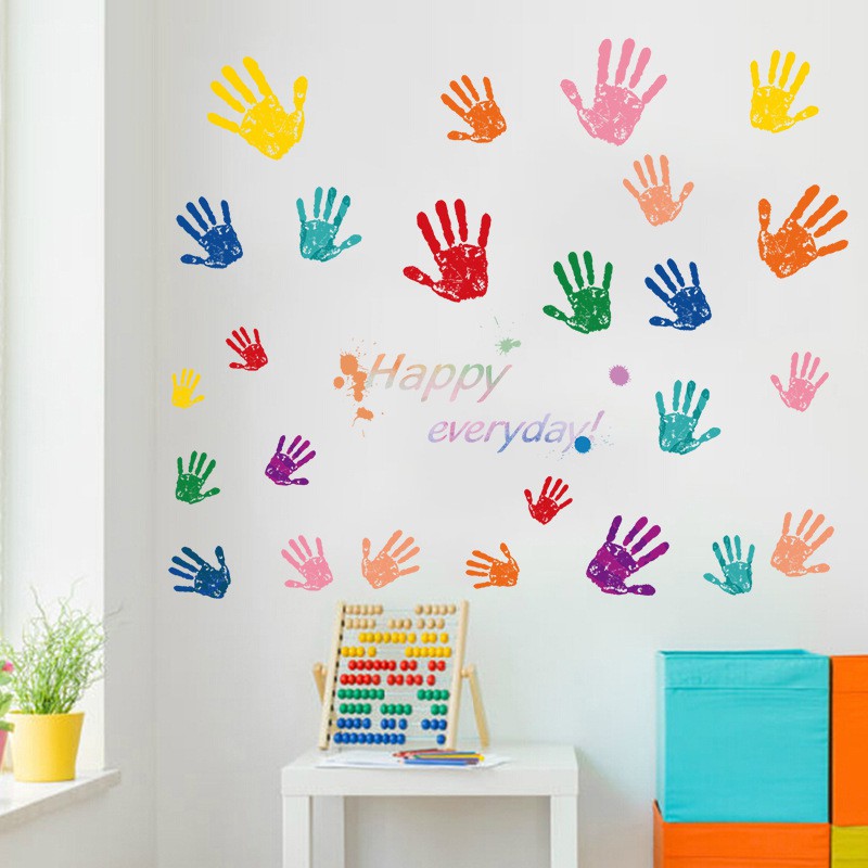 RELIZA WALL STICKER ANAK KIDS TANGAN BABY HAPPY EVERYDAY STIKER DINDING XL8211