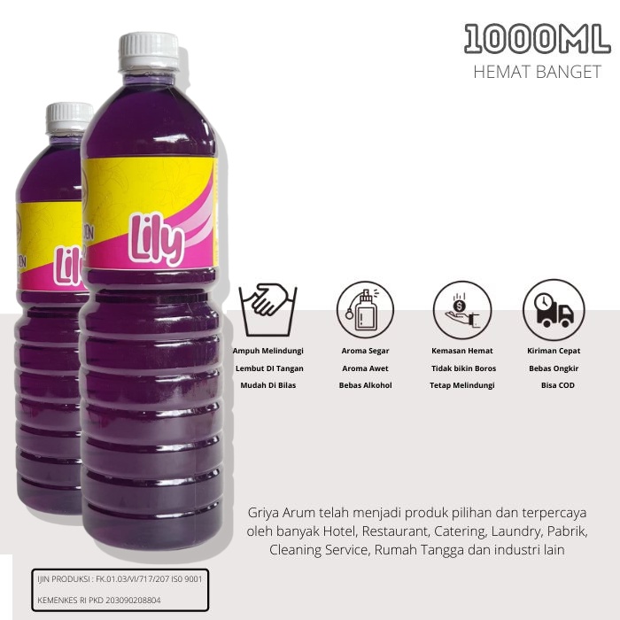[ Siap Kirim ] Deterjen Cair Premium Laundry Omah Wangi 1000mL ( 1 Liter ) Lily Hemat Murah Berkuali