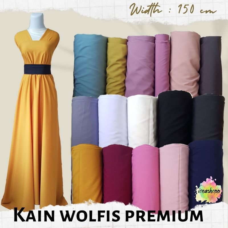 Kain Polos Premium Wolfis Lebar 150cm / Wolfis / Woolpeach
