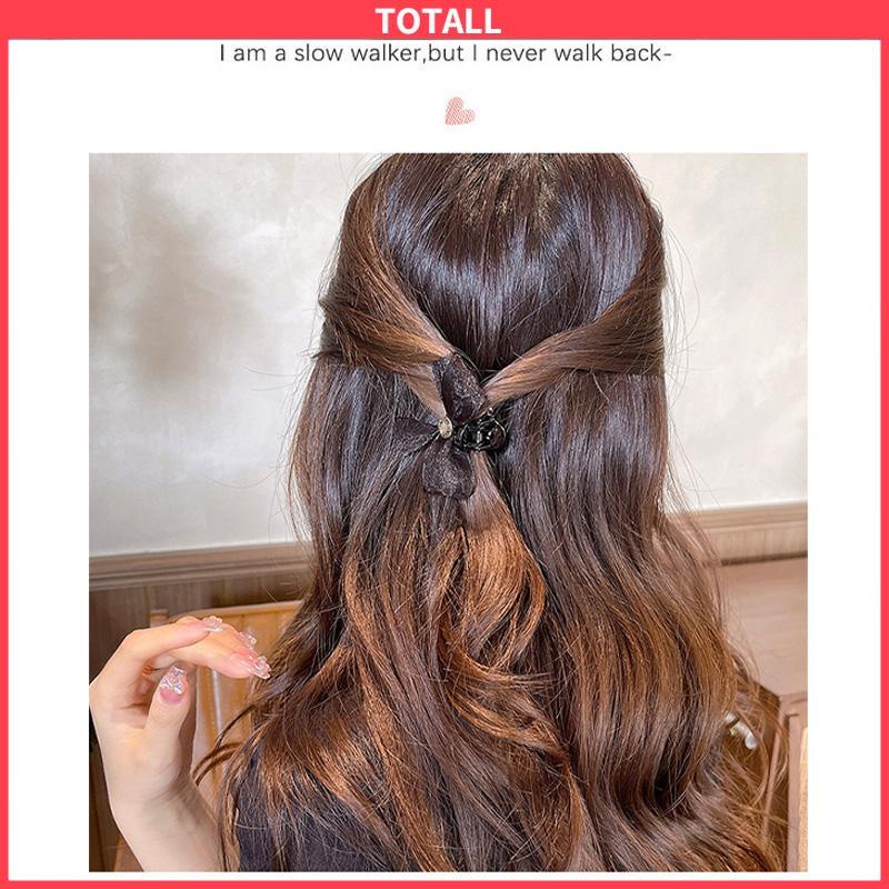 COD Jepit Rambut Korea Fashion Wanita Pita Double Sided Mesh Bow Kecil Ambil Klip Sisi Bang Clip Aksesoris Rambut-Totall