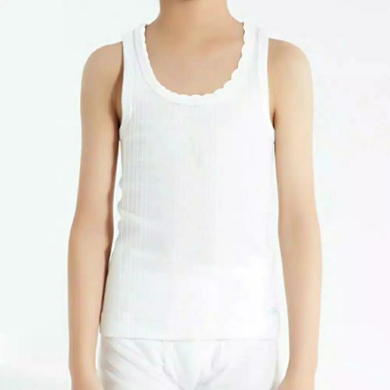 baju kaos dalam anak singlet UNISEX putih TK SD untuk cewek cowok