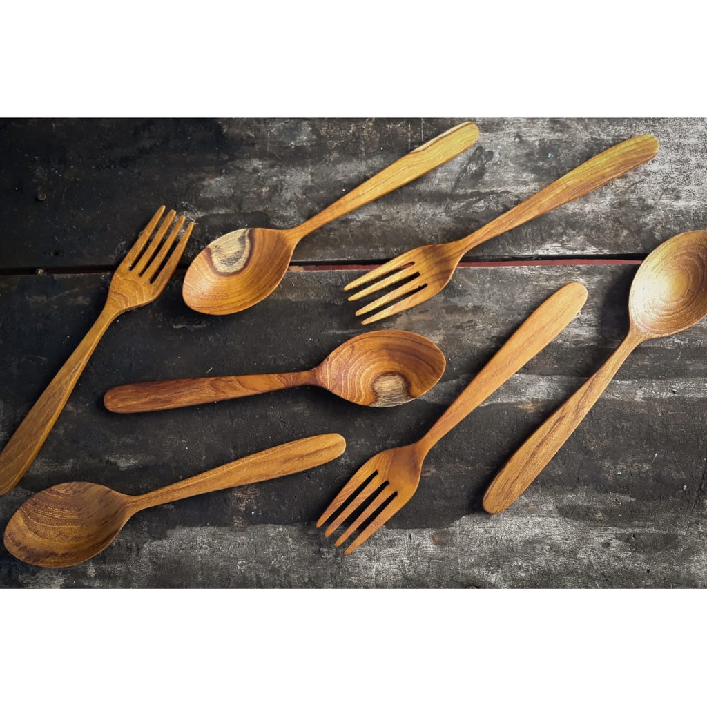 Set sendok  dan garpu kayu  Jati Shopee  Indonesia Set sendok  dan garpu kayu  Jati Shopee  Indonesia