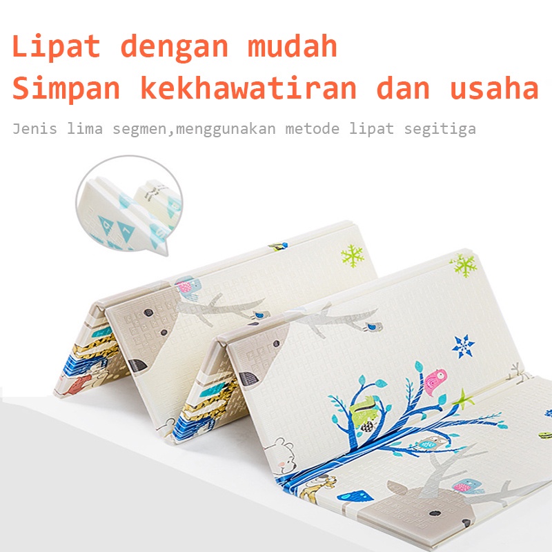 Playmat Bayi Matras Bayi Karpet Lipat Bayi Tikar Lipat Anak Bayi Motif Random Ukuran (180cm) GOSHOP88