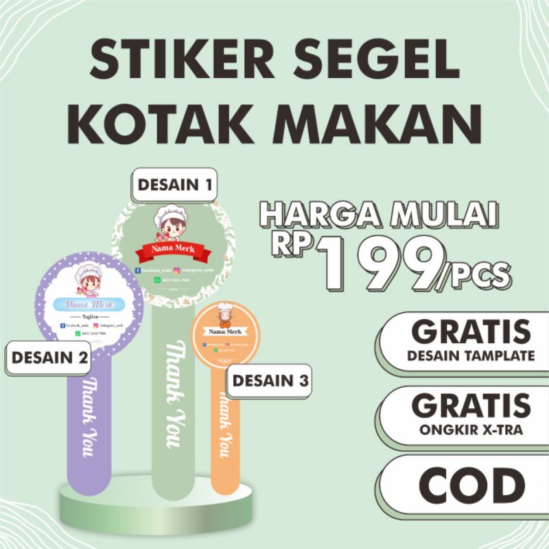 

Stiker label segel box makanan,hampers,seal satu pita cutting tinggal tempel