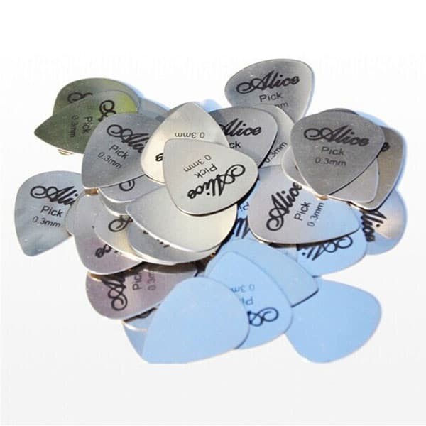 Pick Gitar Logam Besi Metal Stainless Steel Alice Guitar Picks 0.3mm