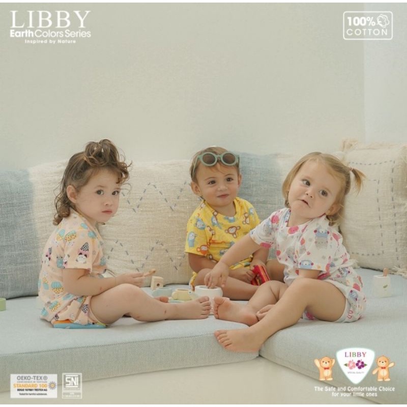 Libby Setelan Oblong Pendek Tipis Untuk Boy &amp; Girl/Pakaian Bayi Libby