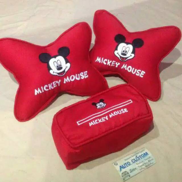 Bantal mobil mickey mouse / carset mini mouse / aksesoris mobil Mickey mini mouse