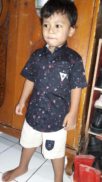 Setelan Kemeja Motif Garis Kotak [ Harga Termurah ]