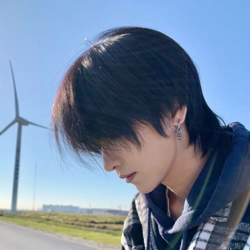 Pria rambut wig Rambut alami datang Wig laki-laki kepala belanak Jepang tampan serigala ekor siswa r