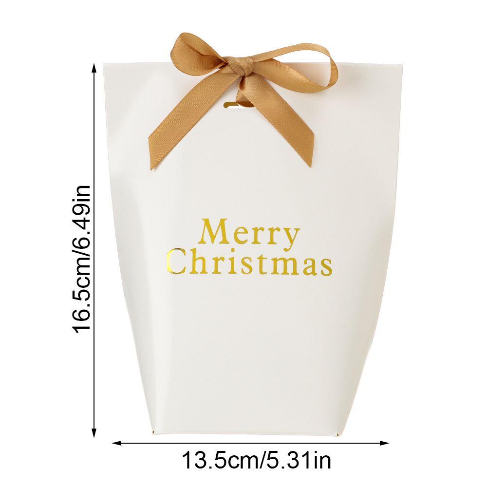 Top 5PCS Christmas Gift Box Bronzing Kraft Kertas Kado Saku Dekorasi Pesta