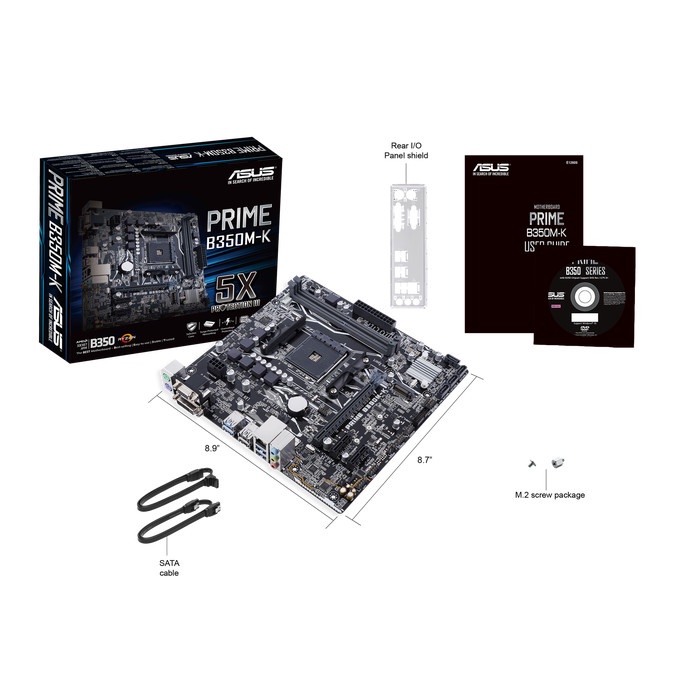 Mainboard Asus B350M-K mATX AMD AM4 - Asus B350MK Prime AMD Ryzen - Asus B350 MK