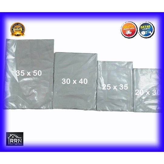 PLASTIK PACKING UK. 30x40 tebal 0,3 mikron isi 50/plastik packing olshop/plastik packing baju