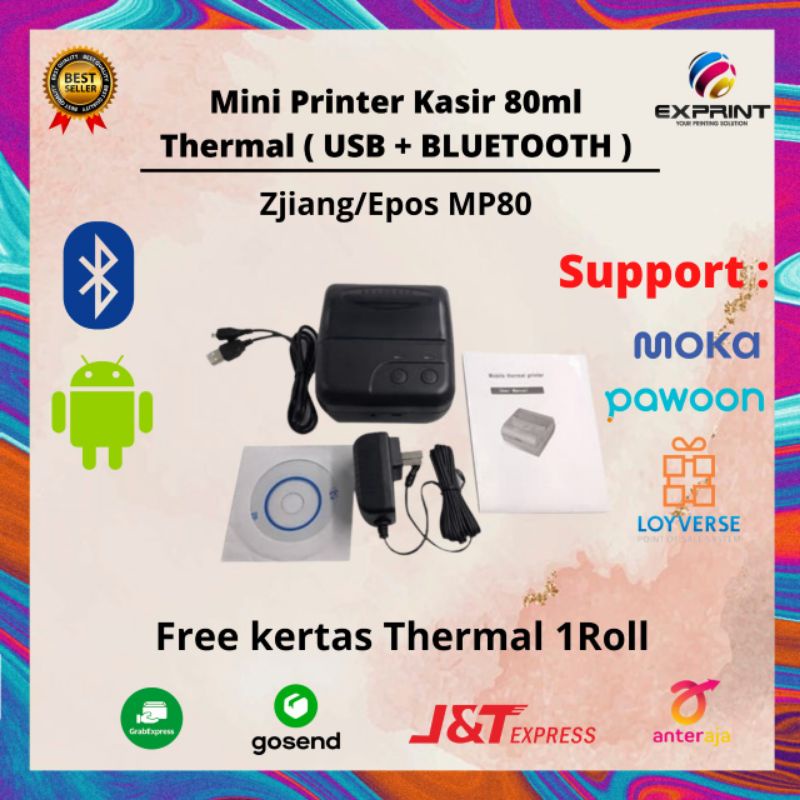 Mini Printer Kasir Thermal (USB+BLUETOOTH)