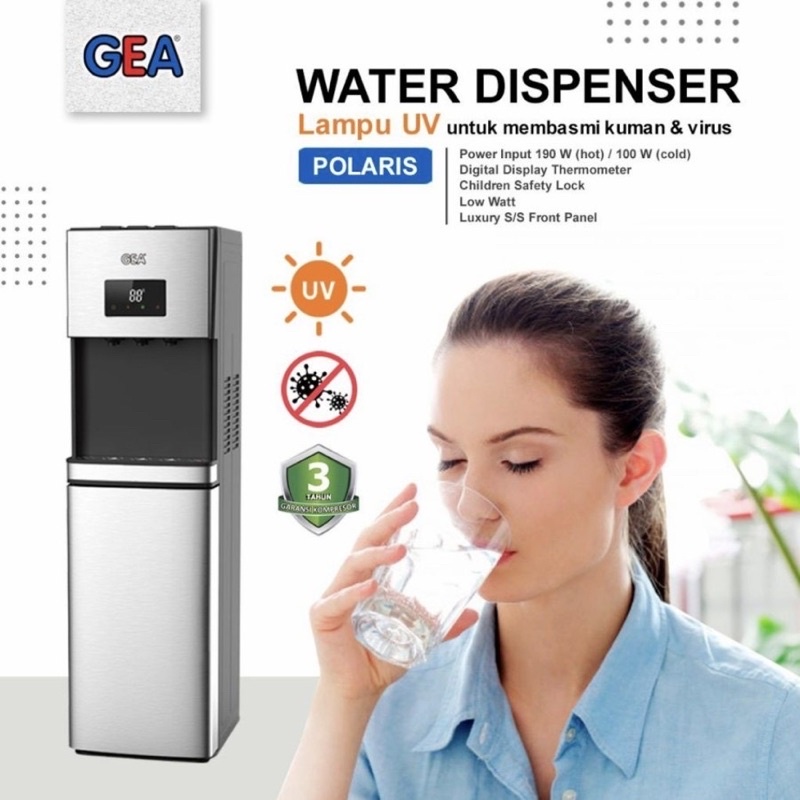 Water Dispenser GEA Polaris / Bottom Loading + Lampu UV