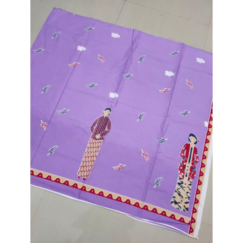 Kain Batik Solo etnik motif blangkon warna lilac