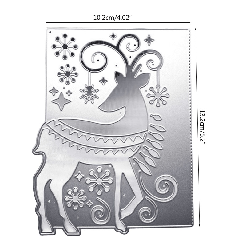 Cetakan Stensil Cutting Dies Motif Rusa Natal Bahan Metal Untuk Scrapbook / Craft DIY / Embossing