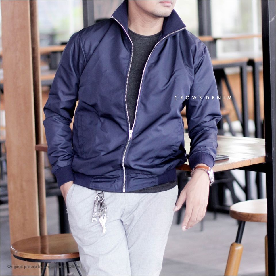 Jaket Parachute Navy Sport Korean Style - SK74