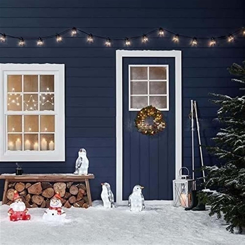 3pcs / Set Ornamen Penguin Dengan Lampu LED Mini Untuk Dekorasi Natal