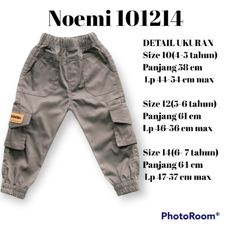 Celana Panjang Anak Laki Laki Jogger Cargo Original Noemi Usia 4 5 6 7 Tahun