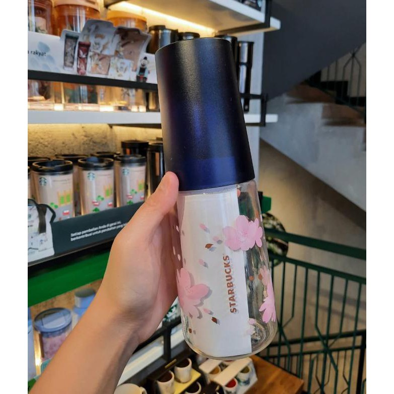 Gilaa!!! Tumbler Starbucks Spring Plastic Navy Blossom Transparan 2021 Promo
