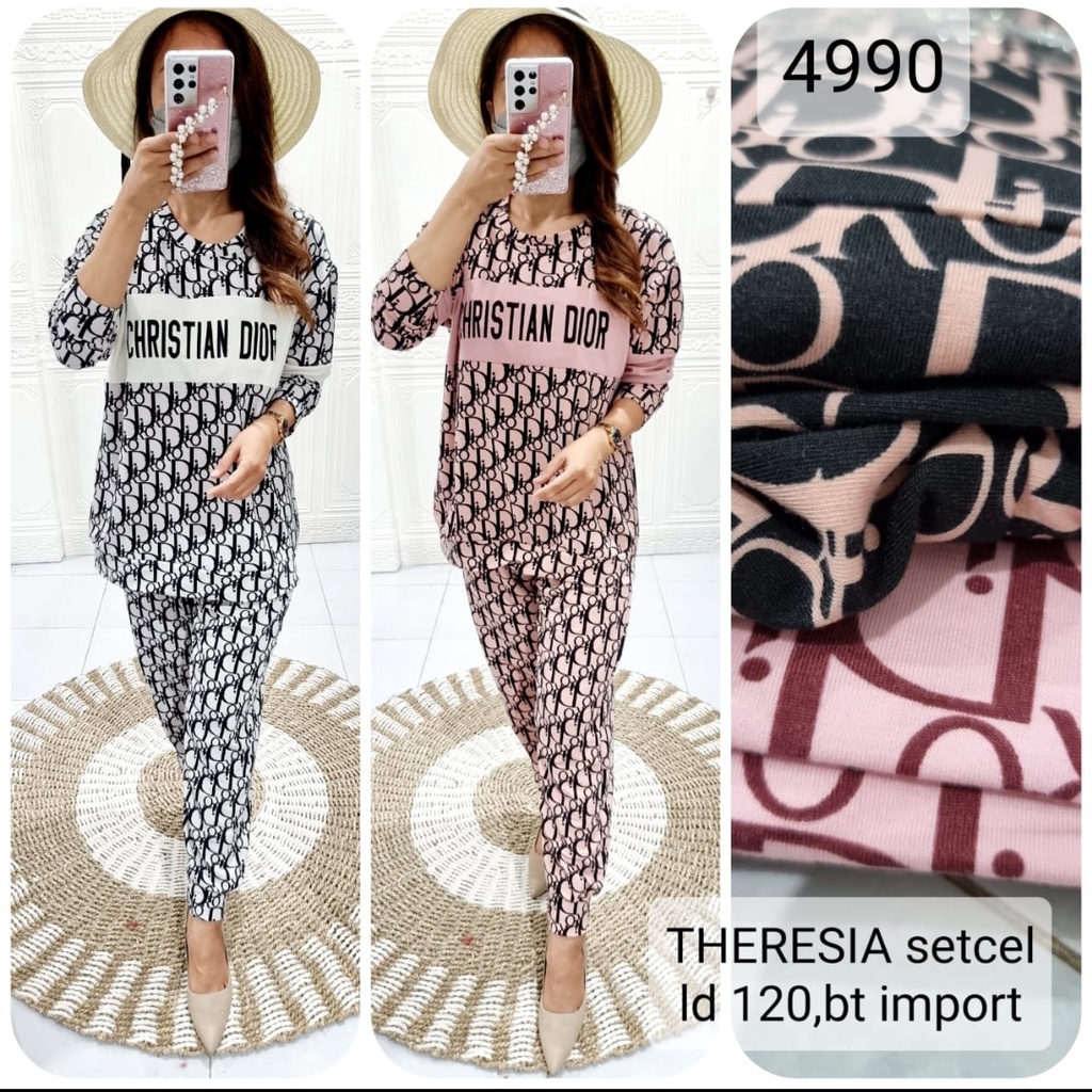 Setcel PP Theresia Jumbo LD 120 Motif Di*or Bordir 4990