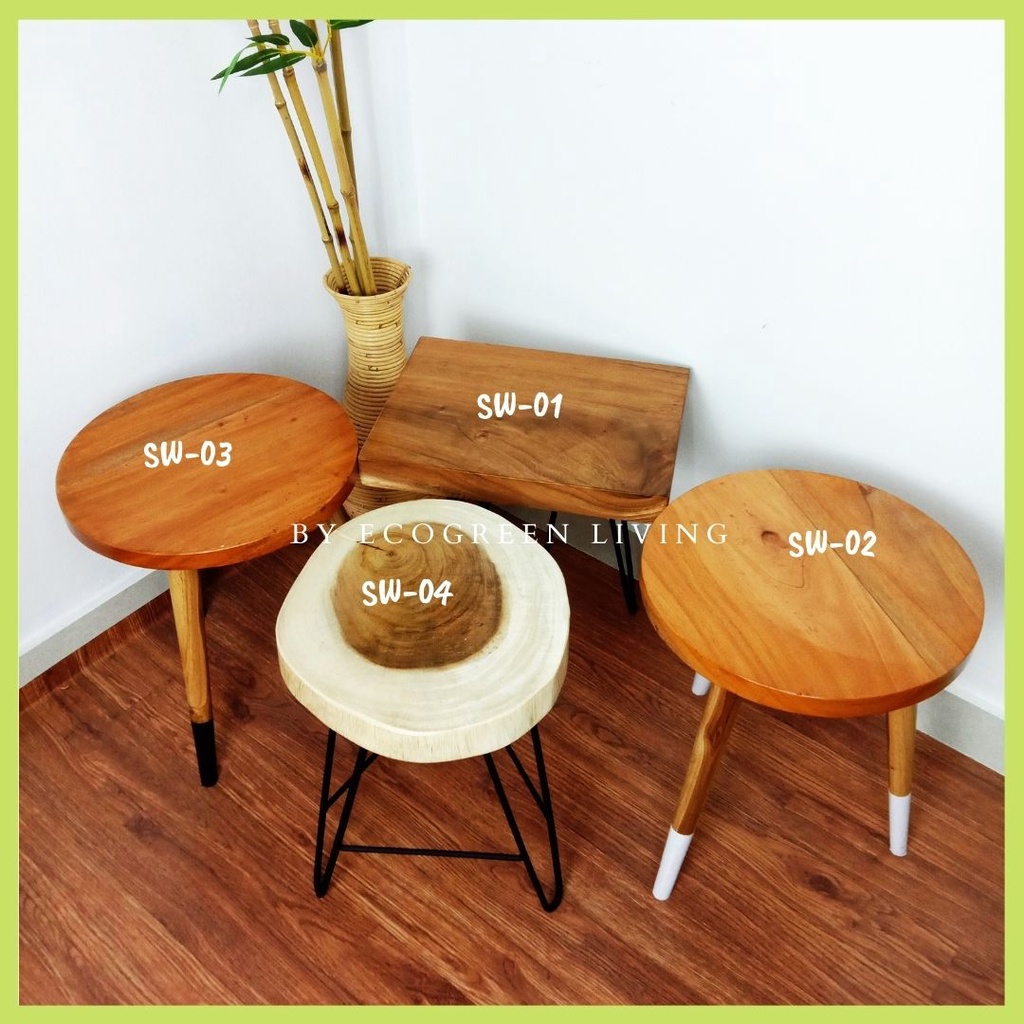 MEJA TERAS / MEJA KAYU RUSTIC / MEJA KAYU AESTHETIC / WOODEN  STOOL / STOOL KAYU