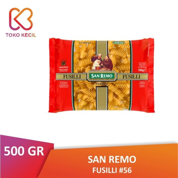 

pasta-aneka- pack san remo fusilli #56 500 gr -aneka-pasta.