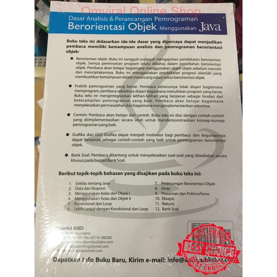 Contoh program berorientasi objek statement