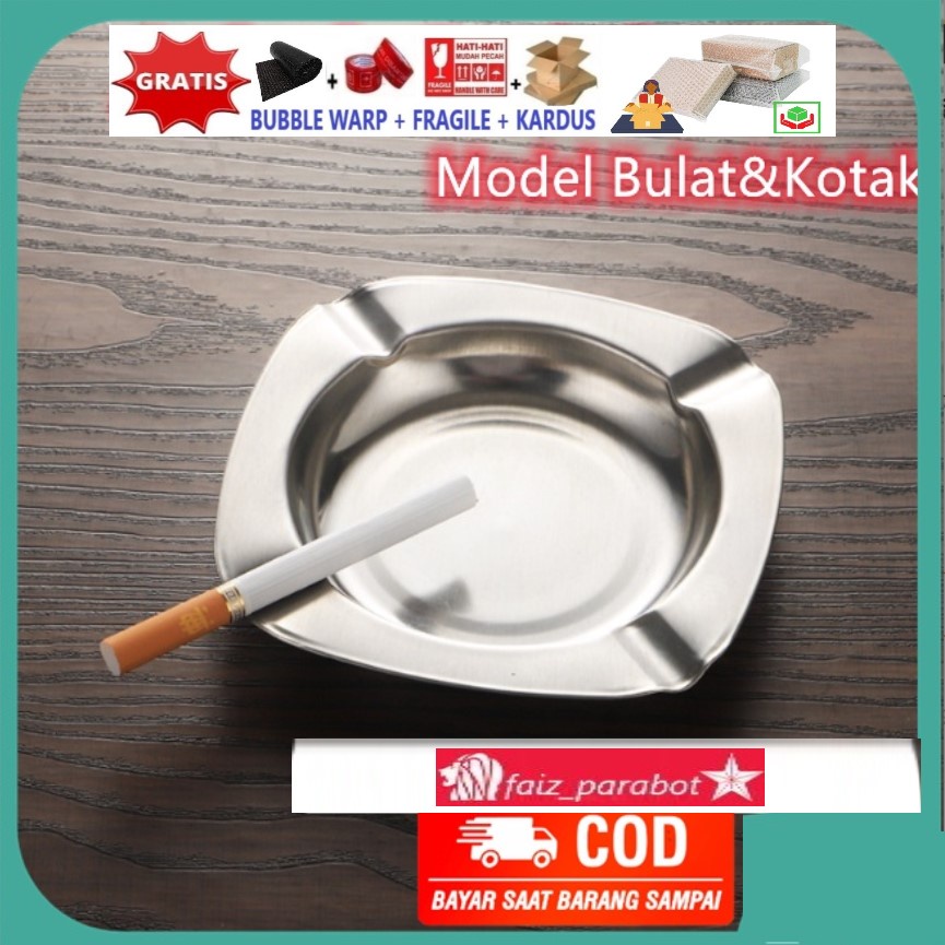 Ori Asbak Cerutu / Asbak Roko Stainless Stell Kotak | Empat Japitan Roko Kode 12