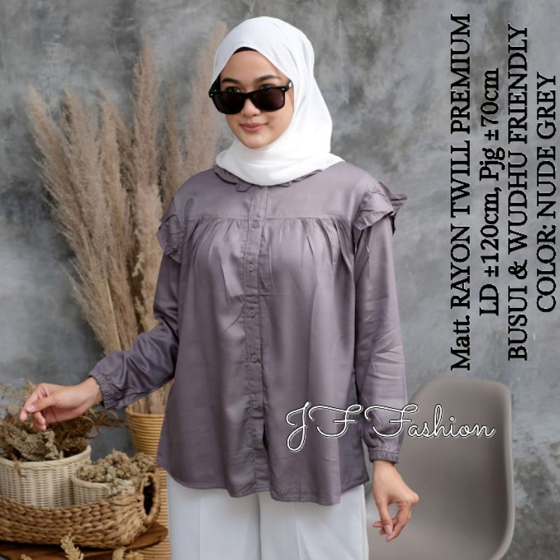 Blouse LD±120cm (XXL) RAYON TWILL PREMIUM //JF5055-NudeGrey,RempelTWILL
