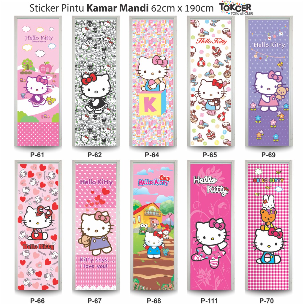 Stiker Pintu Kamar Mandi Hello Kitty