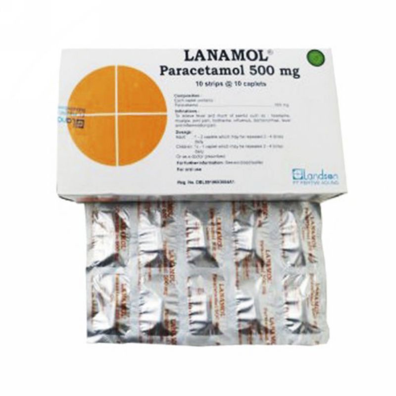 Lanamol paracetamol 500mg tablet 1 box isi 100 tablet