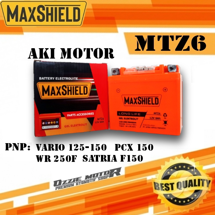 ACCU AKI BATTERY KERING MAXSHIELD MOTOR MTZ6 VARIO PCX NMAX AEROX CBR