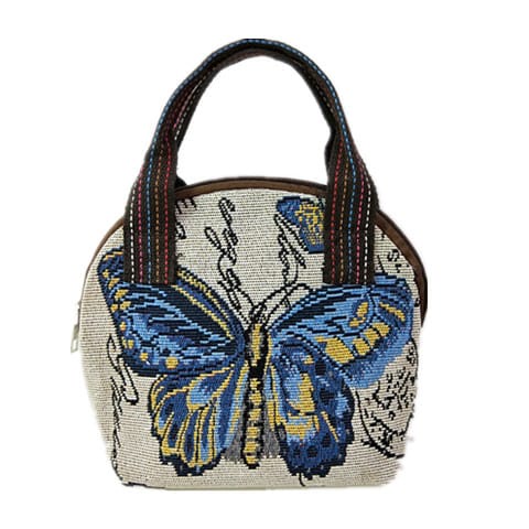 Handbag Wanita Resleting Karakter Butterfly Bahan Kanvas