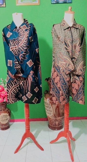 Tunik Batik Modrn Serut Genes Jelita Tunic Navbor Yelbor Whitbor Creambor Tunik Batik Modern