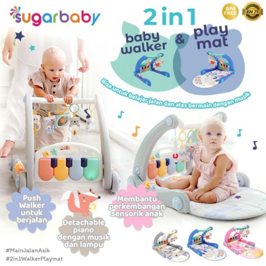 SUGAR BABY 2IN1 BABY WALKER &amp; PLAYMAT